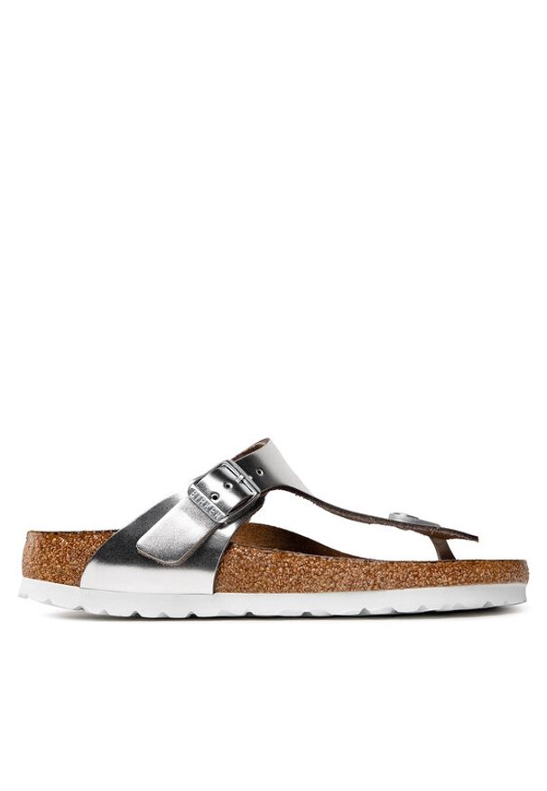 Birkenstock Japonki Gizeh Bs 1003675 Srebrny. Kolor: srebrny. Materiał: skóra