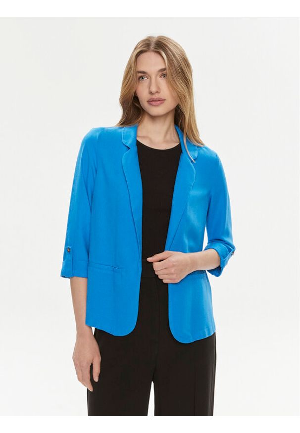 Vero Moda Marynarka Jesmilo 10279700 Niebieski Regular Fit. Kolor: niebieski. Materiał: wiskoza