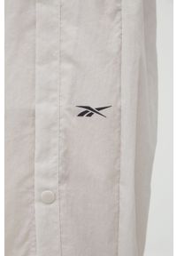 Reebok spodnie H49067 damskie kolor szary. Stan: podwyższony. Kolor: szary. Materiał: tkanina #6
