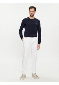 Aeronautica Militare Sweter 241MA1488L506 Granatowy Slim Fit. Kolor: niebieski. Materiał: bawełna