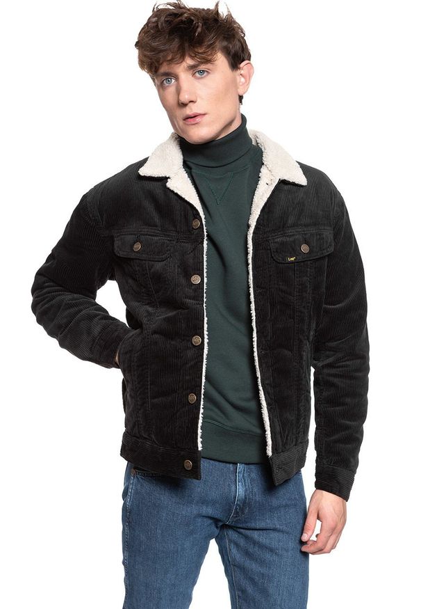 Lee - KURTKA ZIMOWA LEE SHERPA RIDER BLACK L87ADC01 112122830. Materiał: sztruks. Sezon: zima