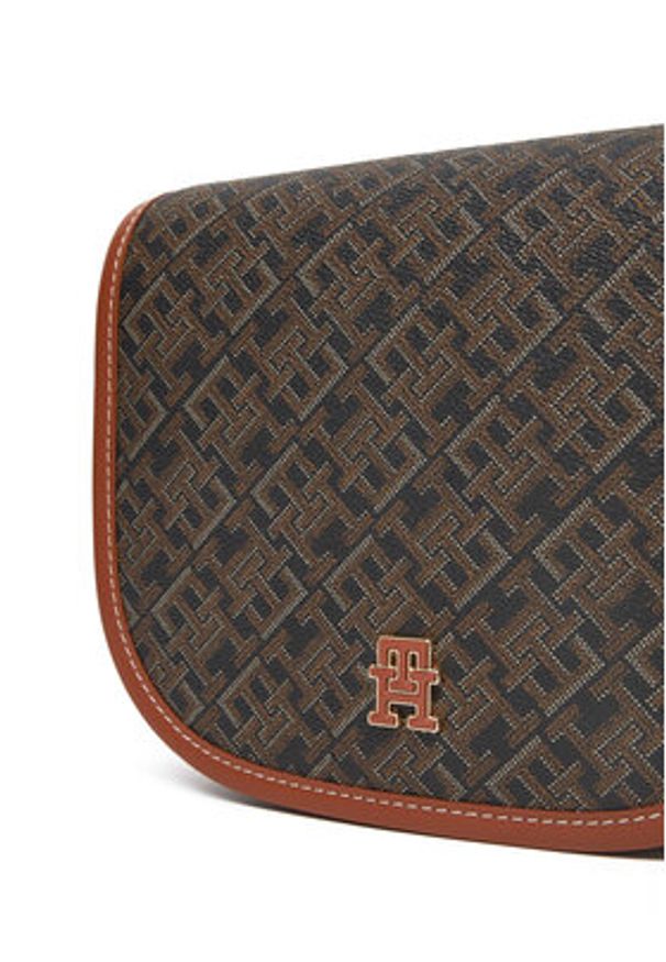 TOMMY HILFIGER - Tommy Hilfiger Torebka Th Monoplay Leather Saddle Bag AW0AW17414 Czarny. Kolor: czarny. Materiał: skórzane