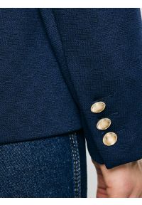 Big-Star - Marynarka damska slim granatowa Norbia 403. Okazja: na spotkanie biznesowe, do pracy. Kolor: niebieski. Materiał: tkanina, wiskoza, materiał. Długość: krótkie. Styl: biznesowy, elegancki, klasyczny #7