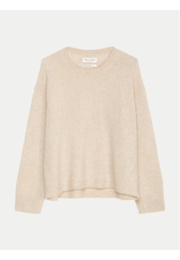 Marc O'Polo Sweter 408 6121 60463 Beżowy Regular Fit. Typ kołnierza: polo. Kolor: beżowy. Materiał: wełna