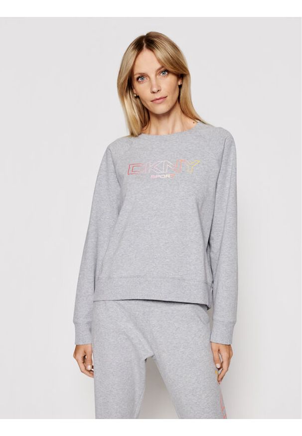 Bluza DKNY Sport. Kolor: szary. Materiał: bawełna. Styl: sportowy