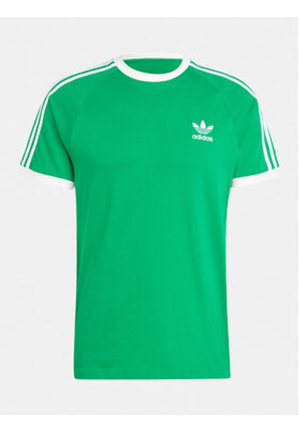 Adidas - adidas T-Shirt adicolor Classics 3-Stripes IM0410 Zielony Slim Fit. Kolor: zielony. Materiał: bawełna