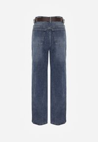 Born2be - Niebieskie Szerokie Jeansy z Bawełną i Domieszką Wiskozy z Wysokim Stanem Crianise. Okazja: na co dzień. Stan: podwyższony. Kolekcja: plus size. Kolor: niebieski. Styl: casual, klasyczny #5