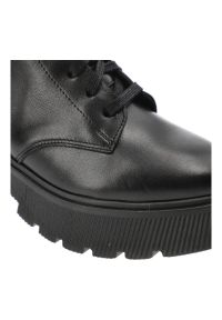 Czarne Botki Armodo Damskie Buty Na Obcasie. Kolor: czarny. Materiał: skóra, materiał. Obcas: na obcasie. Styl: elegancki. Wysokość obcasa: średni #7