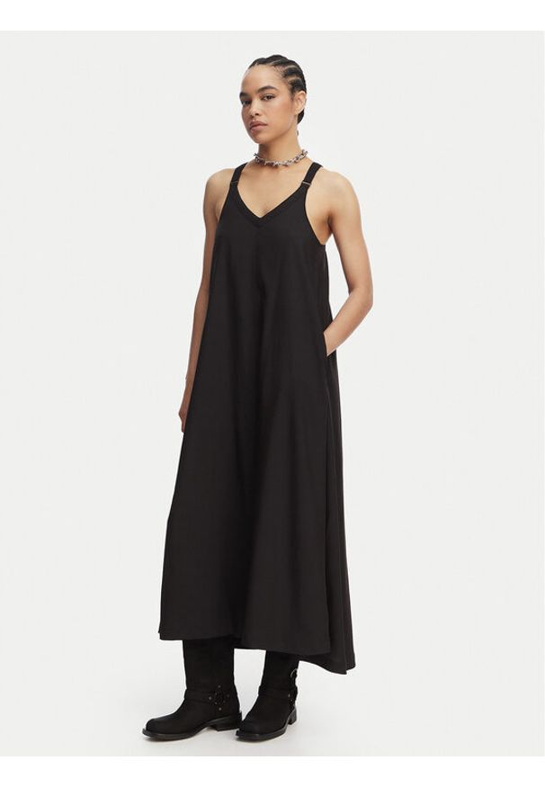 G-Star RAW - G-Star Raw Sukienka letnia D28398-E344 Czarny Relaxed Fit. Kolor: czarny. Materiał: syntetyk. Sezon: lato