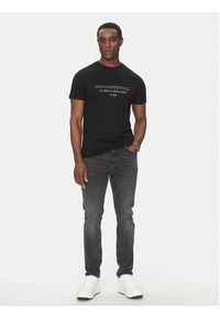 Karl Lagerfeld - KARL LAGERFELD T-Shirt 755063 552241 Czarny Regular Fit. Typ kołnierza: dekolt w karo. Kolor: czarny. Materiał: bawełna #5