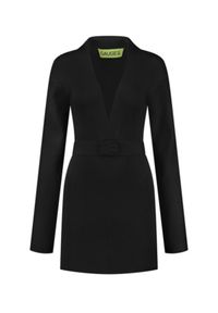 GAUGE81 AMSTERDAM - Czarna sukienka mini Baha. Kolor: czarny. Materiał: dzianina, prążkowany. Długość rękawa: długi rękaw. Typ sukienki: dopasowane. Długość: mini