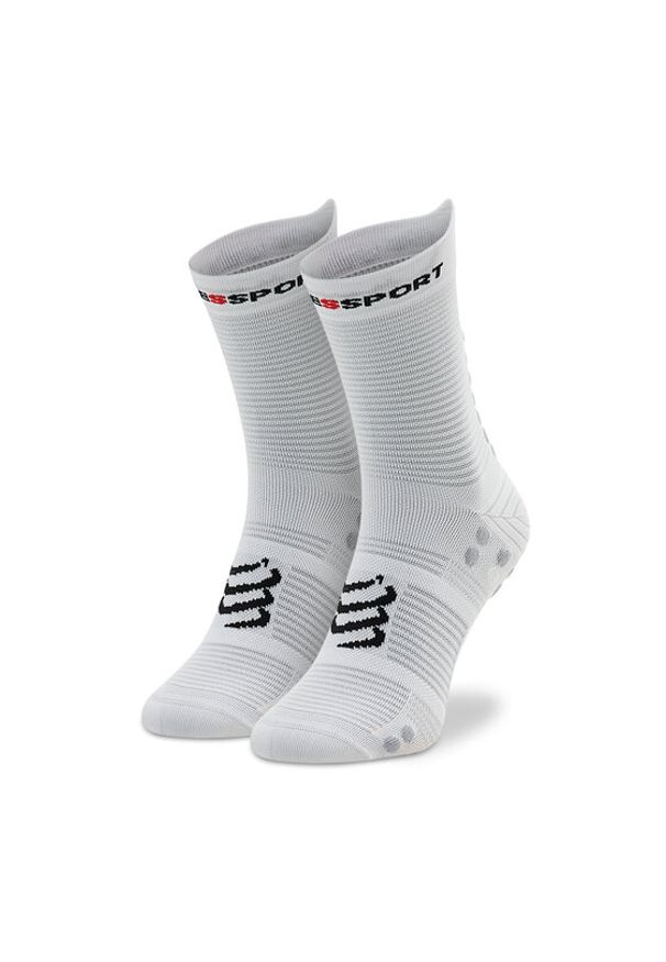Compressport Skarpety wysokie unisex Pro Racing Socks V4.0 Run High XU00046B_010 Biały. Kolor: biały. Materiał: materiał