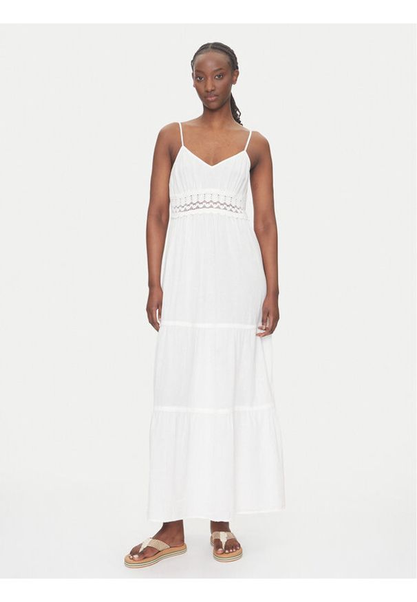 Vero Moda Sukienka letnia Quincy 10324588 Biały Regular Fit. Kolor: biały. Materiał: bawełna. Sezon: lato