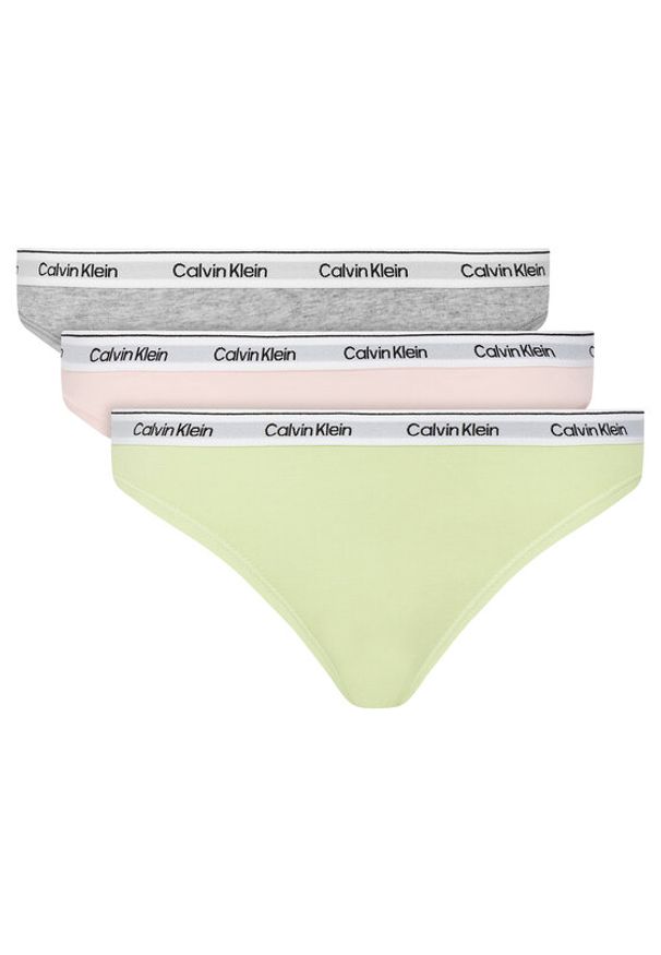 Calvin Klein Underwear Komplet stringów 000QD5209E Kolorowy. Materiał: bawełna. Wzór: kolorowy