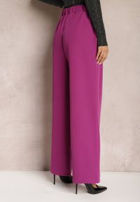 Renee - Fioletowe Szerokie Spodnie w Eleganckim Stylu Hanessame. Kolor: fioletowy. Styl: elegancki