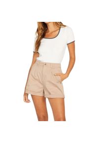 Spodenki turystyczne damskie Volcom Frochi. Kolor: beżowy. Materiał: poliester, bawełna, elastan. Sport: turystyka piesza #1