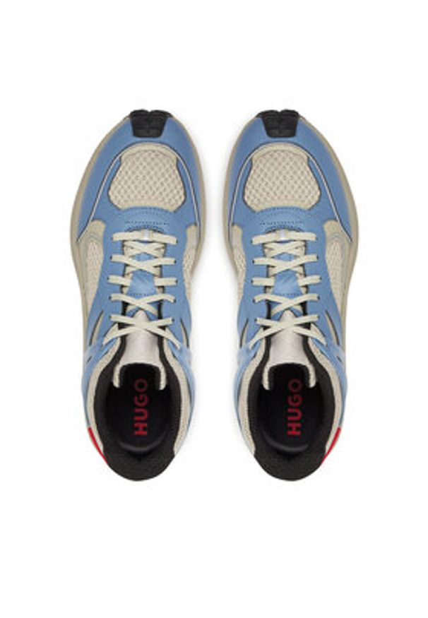 Hugo - HUGO Sneakersy 50543305 Biały. Kolor: niebieski. Materiał: skóra