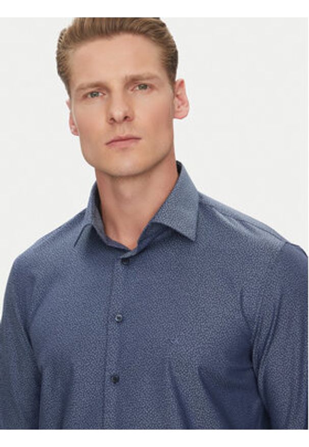 Calvin Klein Koszula K10K114311 Granatowy Regular Fit. Kolor: niebieski. Materiał: bawełna