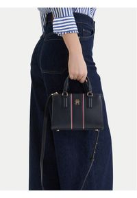TOMMY HILFIGER - Tommy Hilfiger Torebka Th Daily Mini Tote Corp AW0AW18642 Granatowy. Kolor: niebieski. Materiał: skórzane #1