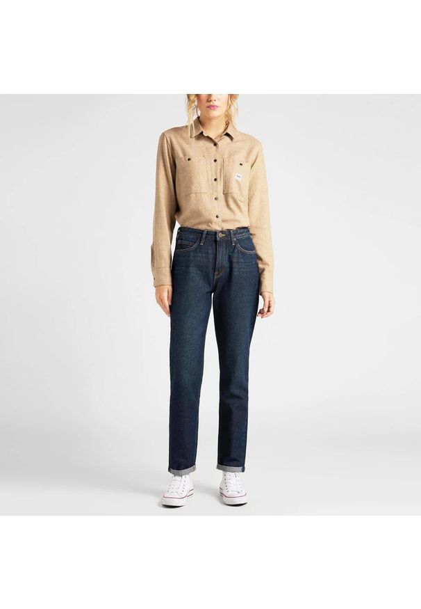 Lee - LEE MOM STRAIGHT DAMSKIE SPODNIE JEANSOWE L32IRDQC 112107613