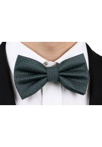 Mucha Męska w Zestawie z Poszetką - Alties - Zieleń, Groszki. Wzór: grochy. Styl: elegancki, sportowy #3