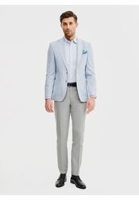 Pako Lorente - PAKO LORENTE – Casualowa marynarka męska w kolorze niebieskim. Okazja: na co dzień. Kolor: beżowy, niebieski. Materiał: poliester, wiskoza, elastan. Wzór: gładki. Sezon: wiosna. Styl: casual #6