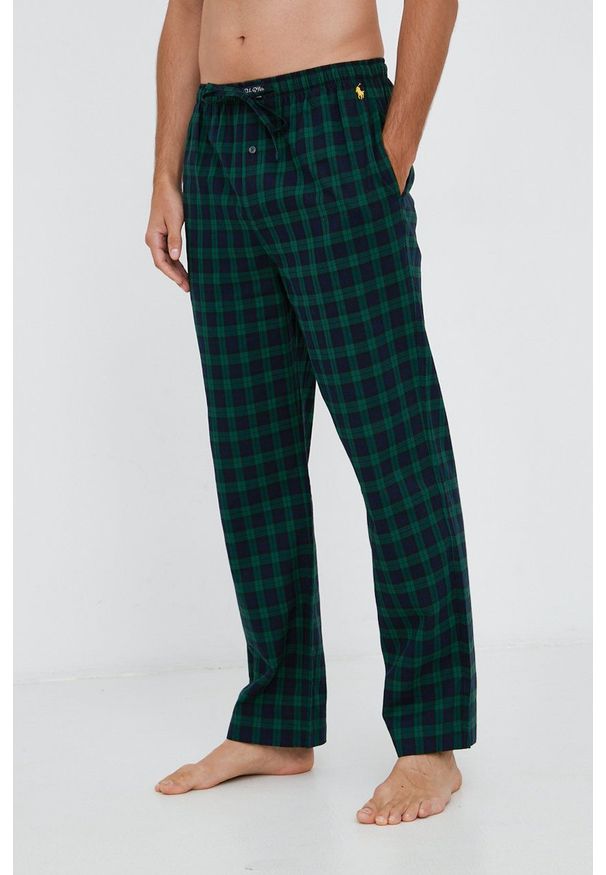 Polo Ralph Lauren - Spodnie piżamowe bawełniane. Kolor: niebieski. Materiał: bawełna