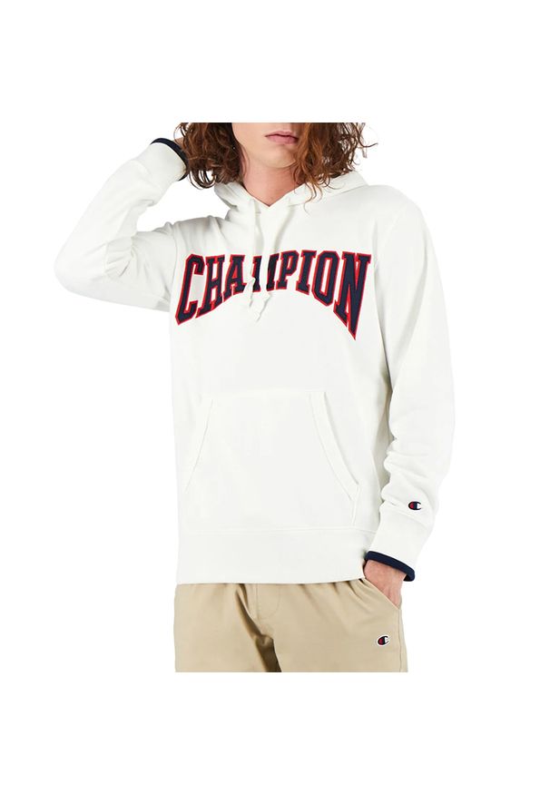 Champion Collegiate Logo Hoodie > 215747-WW002. Typ kołnierza: kaptur. Materiał: poliester, satyna, bawełna. Wzór: aplikacja. Styl: klasyczny