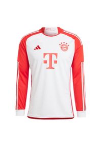 Adidas - Koszulka FC Bayern 23/24 Long Sleeve Home Jersey Kids. Kolor: biały, czerwony, wielokolorowy. Materiał: jersey. Długość rękawa: długi rękaw. Długość: długie