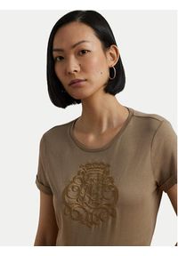 Lauren Ralph Lauren - LAUREN RALPH LAUREN T-Shirt 200963905002 Beżowy Relaxed Fit. Kolor: beżowy. Materiał: bawełna #3
