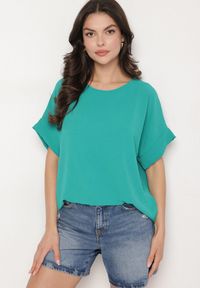 Born2be - Zielony Bluzka o Kroju Nietoperza Faderia. Kolor: zielony. Materiał: tkanina. Sezon: lato. Styl: klasyczny