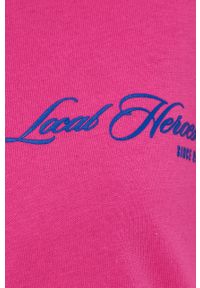 Local Heroes T-shirt bawełniany kolor różowy. Kolor: różowy. Materiał: bawełna. Wzór: nadruk #3