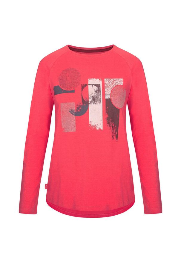 WOMEN\'S BEST - Damska koszulka LOAP ABENKA L — 95% bawełna, 5% elastan. Kolor: fioletowy, niebieski, wielokolorowy. Materiał: elastan, bawełna. Długość rękawa: długi rękaw. Długość: długie. Wzór: nadruk