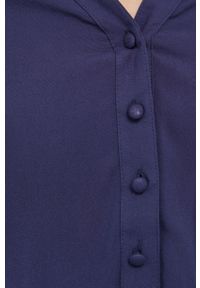 Answear Lab Sukienka kolor granatowy maxi rozkloszowana. Kolor: niebieski. Materiał: tkanina. Wzór: gładki. Typ sukienki: rozkloszowane. Styl: wakacyjny. Długość: maxi #4