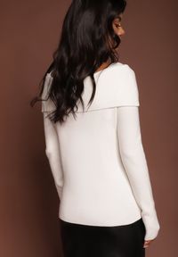 Renee - Biały Sweter z Wiskozą i Ozdobą z Cyrkonii Mirrise. Okazja: na co dzień. Kolor: biały. Materiał: wiskoza. Wzór: aplikacja. Styl: klasyczny, casual, elegancki #7