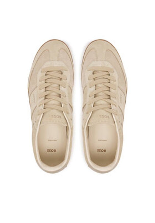 BOSS Sneakersy Brenta 50547825 Beżowy. Kolor: beżowy. Materiał: zamsz, skóra