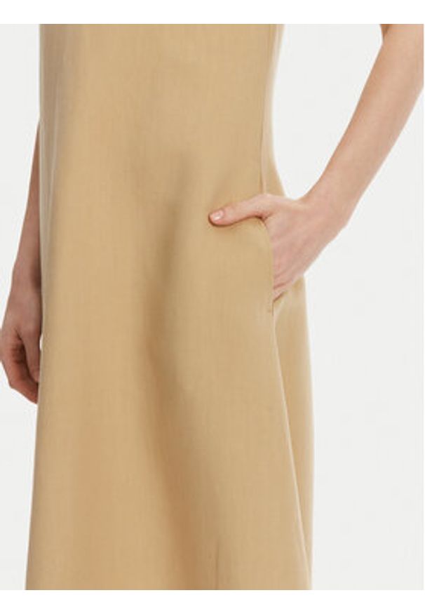 Weekend Max Mara Sukienka codzienna Egoista 2515221072 Beżowy Regular Fit. Okazja: na co dzień. Kolor: beżowy. Materiał: wiskoza. Typ sukienki: proste. Styl: casual