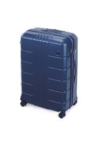 Wittchen - Duża walizka z polikarbonu żłobiona. Kolor: niebieski. Materiał: poliester, guma #7