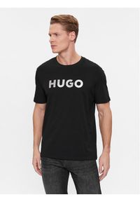 Hugo T-Shirt Dulivio 50506996 Czarny Regular Fit. Kolor: czarny. Materiał: bawełna