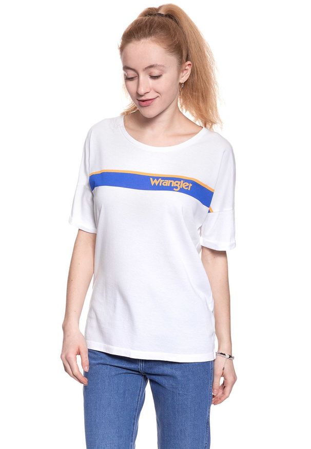 Wrangler - WRANGLER T SHIRT DAMSKI B&Y TRUCKER TEE WHITE W724LG412 112130927
