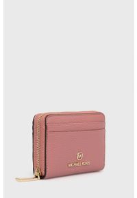 MICHAEL Michael Kors portfel skórzany damski kolor różowy. Kolor: różowy. Materiał: skóra. Wzór: gładki