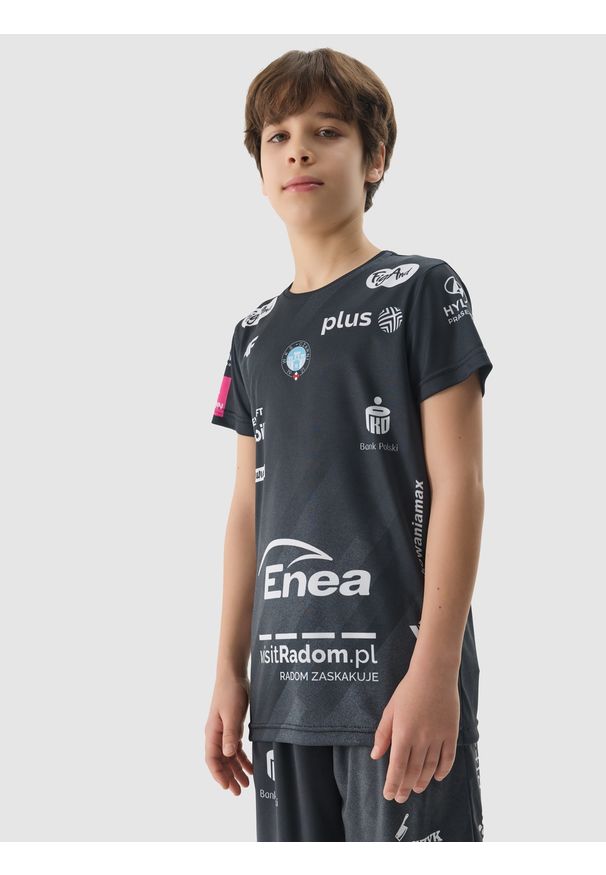 4f - 4F Koszulka replika wyjazdowa z sezonu 2023/2024 dziecięca 4F x Czarni Radom - multikolor 98/104. Kolor: wielokolorowy. Materiał: dzianina. Długość rękawa: krótki rękaw. Wzór: nadruk. Sezon: lato