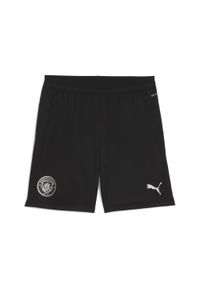 Puma - Męskie szorty treningowe Manchester City PUMA Black Silver Metallic. Kolor: czarny, szary, wielokolorowy. Sport: piłka nożna