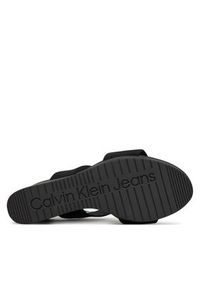 Calvin Klein Jeans Sandały Wedge Sandal Webbing In YW0YW01790 Czarny. Kolor: czarny. Materiał: materiał #6