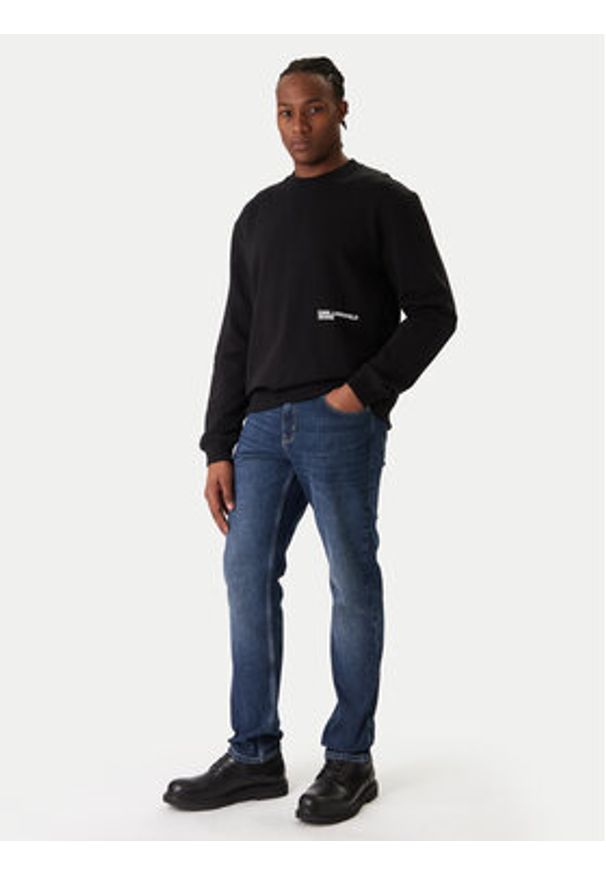 Karl Lagerfeld Jeans Bluza B1M20052 Czarny Regular Fit. Kolor: czarny. Materiał: bawełna
