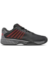 Buty do tenisa męskie K-Swiss Hypercourt Express 2 Allcourt. Zapięcie: sznurówki. Kolor: czarny, wielokolorowy. Materiał: materiał, tkanina, syntetyk. Szerokość cholewki: normalna. Sport: tenis