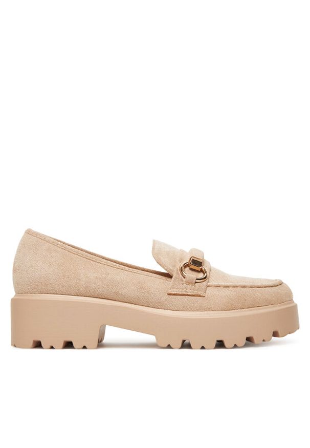 DeeZee Loafersy LE601-4 Beżowy. Kolor: beżowy. Materiał: materiał