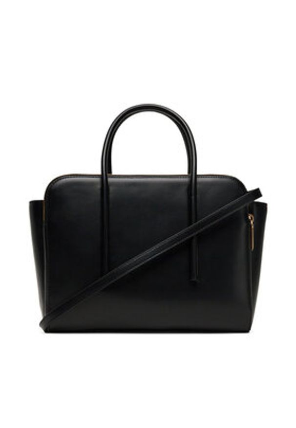 Calvin Klein Torebka Carryall Mini Leather Tote Bag LV04F3034G Czarny. Kolor: czarny. Materiał: skórzane