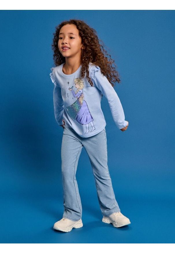 Sinsay - Koszulka z długimi rękawami Frozen - niebieski. Kolor: niebieski. Długość rękawa: długi rękaw. Długość: długie