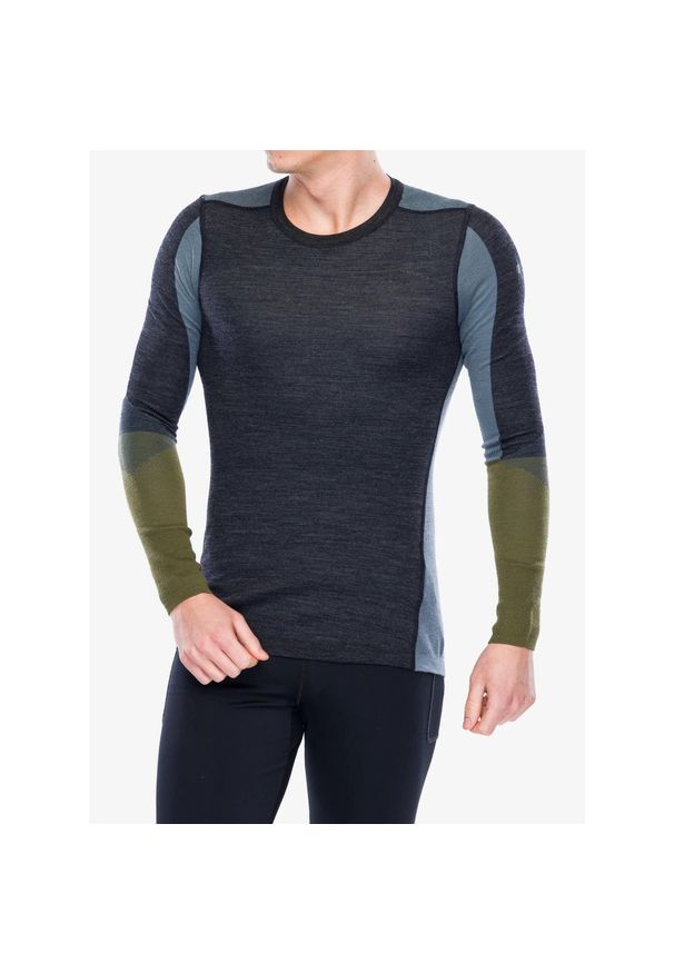 Bluza termoaktywna męska Smartwool Intraknit Thermal Merino BL Colorblock Crew. Kolor: szary